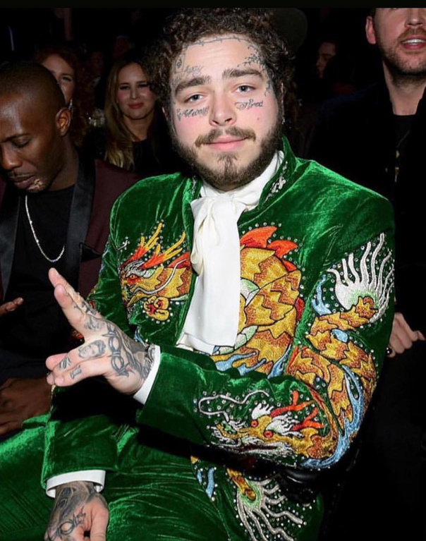 Post Malone Dragon Suit at Grammy Awards